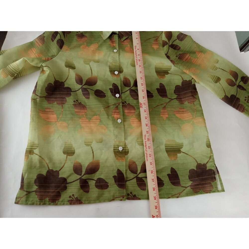 Alfred Dunner SZ 16 Women’s Light Weight Over Blouse Top Fall Floral 3/4 Sleeve - Picture 7 of 10